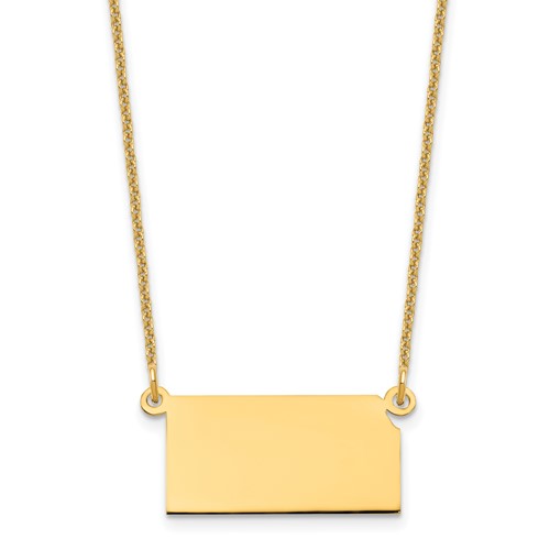14K Yellow Gold Kansas State Necklace