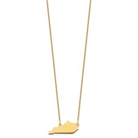 14K Yellow Gold Kentucky State Necklace view 2