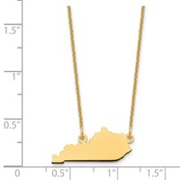 14K Yellow Gold Kentucky State Necklace view 3