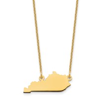 14K Yellow Gold Kentucky State Necklace view 1