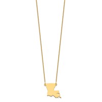 14K Yellow Gold Louisiana State Necklace view 2