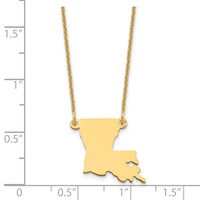 14K Yellow Gold Louisiana State Necklace view 3