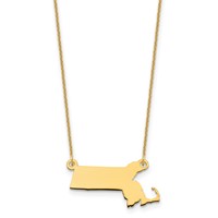 14K Yellow Gold Massachusetts State Necklace view 1