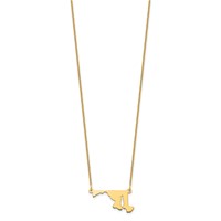 14K Yellow Gold Maryland State Necklace view 2
