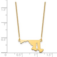 14K Yellow Gold Maryland State Necklace view 3