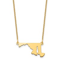 14K Yellow Gold Maryland State Necklace view 1