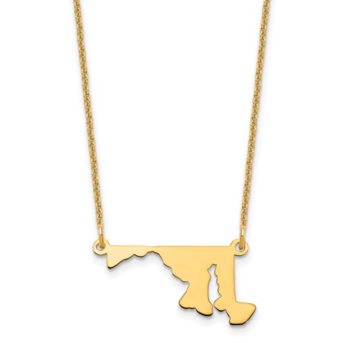 14K Yellow Gold Maryland State Necklace