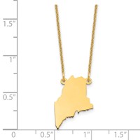 14K Yellow Gold Maine State Necklace view 3