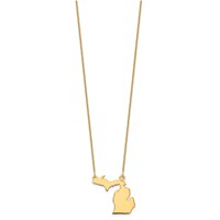 14K Yellow Gold Michigan State Necklace view 2