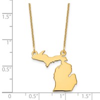 14K Yellow Gold Michigan State Necklace view 3