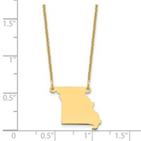 14K Yellow Gold Missouri State Necklace view 3