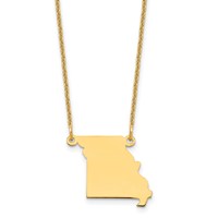 14K Yellow Gold Missouri State Necklace view 1