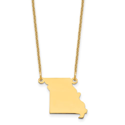 14K Yellow Gold Missouri State Necklace