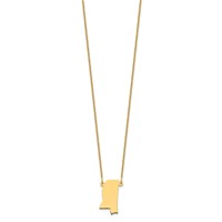 14K Yellow Gold Mississippi State Necklace view 2