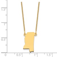 14K Yellow Gold Mississippi State Necklace view 3