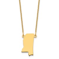 14K Yellow Gold Mississippi State Necklace view 1