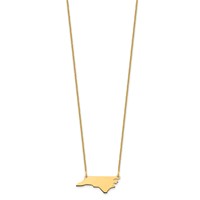 14K Yellow Gold North Carolina State Necklace view 2