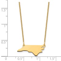 14K Yellow Gold North Carolina State Necklace view 3