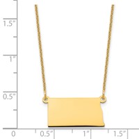 14K Yellow Gold North Dakota State Necklace view 3