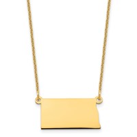 14K Yellow Gold North Dakota State Necklace view 1