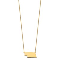 14K Yellow Gold Nebraska State Necklace view 2