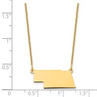 14K Yellow Gold Nebraska State Necklace view 3