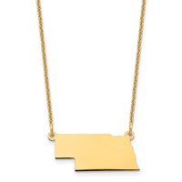 14K Yellow Gold Nebraska State Necklace view 1