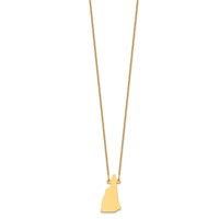 14K Yellow Gold New Hampshire State Necklace view 2