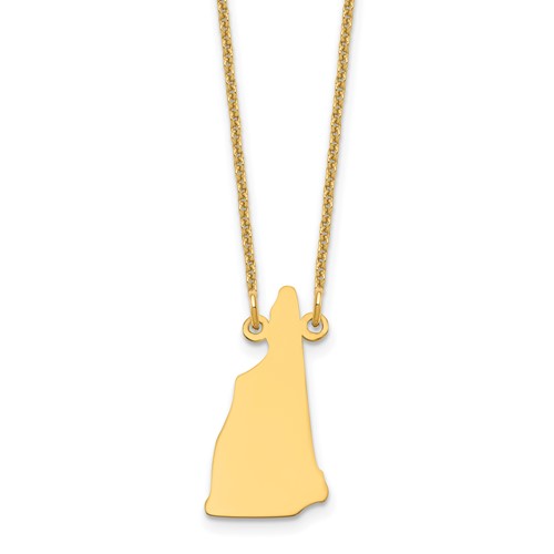 14K Yellow Gold New Hampshire State Necklace