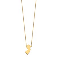 14K Yellow Gold New Jersey State Necklace view 2