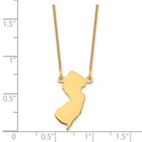 14K Yellow Gold New Jersey State Necklace view 3