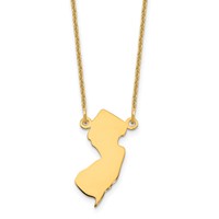 14K Yellow Gold New Jersey State Necklace view 1