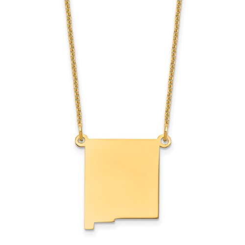 14K Yellow Gold New Mexico State Necklace