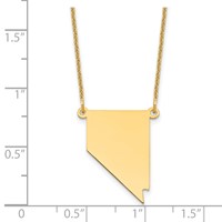 14K Yellow Gold Nevada State Necklace view 3
