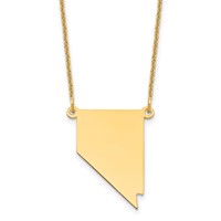 14K Yellow Gold Nevada State Necklace view 1