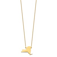 14K Yellow Gold New York State Necklace view 2