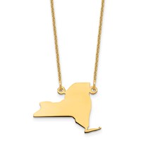 14K Yellow Gold New York State Necklace view 1