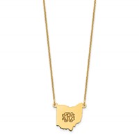 14K Yellow Gold Ohio State Necklace view 4