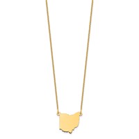 14K Yellow Gold Ohio State Necklace view 2