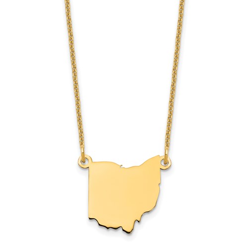 14K Yellow Gold Ohio State Necklace