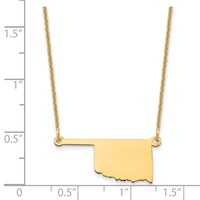 14KY Oklahoma State Necklace view 3