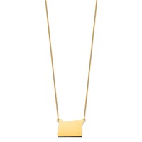 14K Yellow Gold Oregon State Necklace view 2