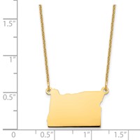 14K Yellow Gold Oregon State Necklace view 3