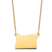 14K Yellow Gold Oregon State Necklace view 1