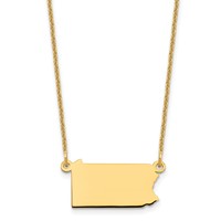 14K Yellow Gold Pennsylvania State Necklace view 1