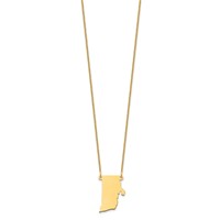 14K Yellow Gold Rhode Island State Necklace view 2