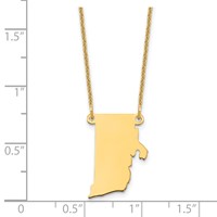 14K Yellow Gold Rhode Island State Necklace view 3