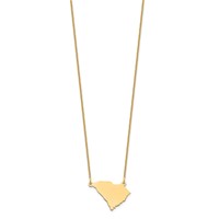 14K Yellow Gold South Carolina State Necklace view 2