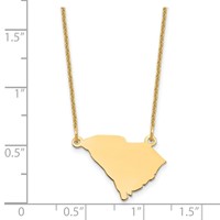 14K Yellow Gold South Carolina State Necklace view 3