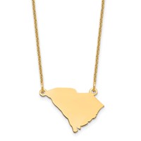 14K Yellow Gold South Carolina State Necklace view 1